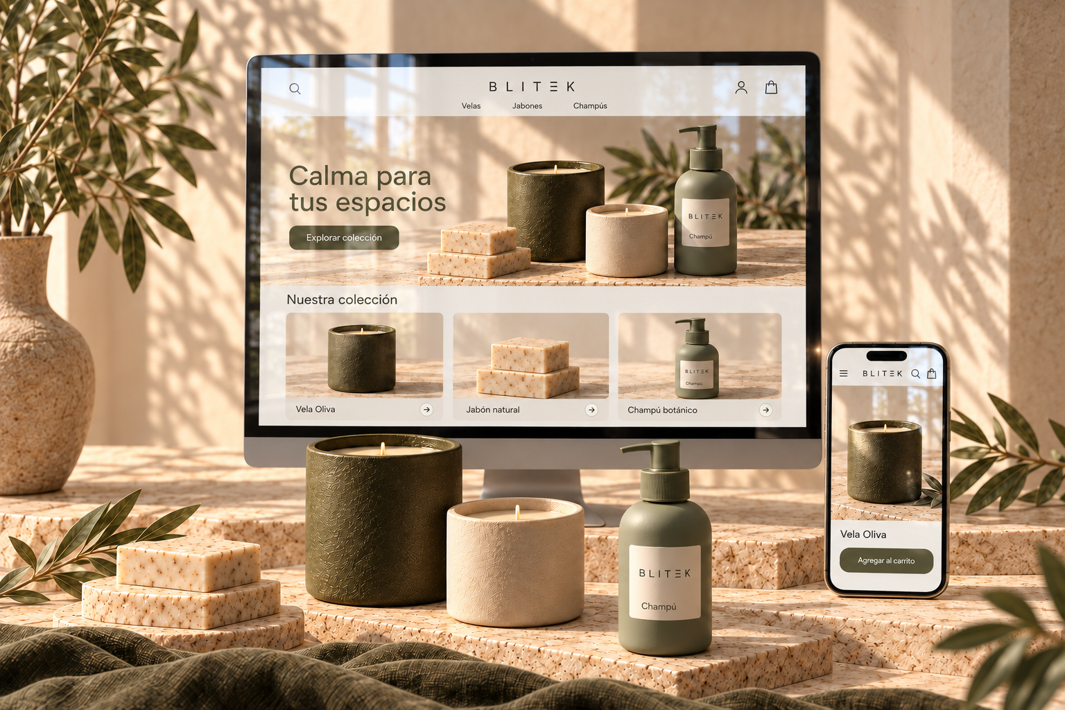 Tienda de productos naturales en dispositivos
